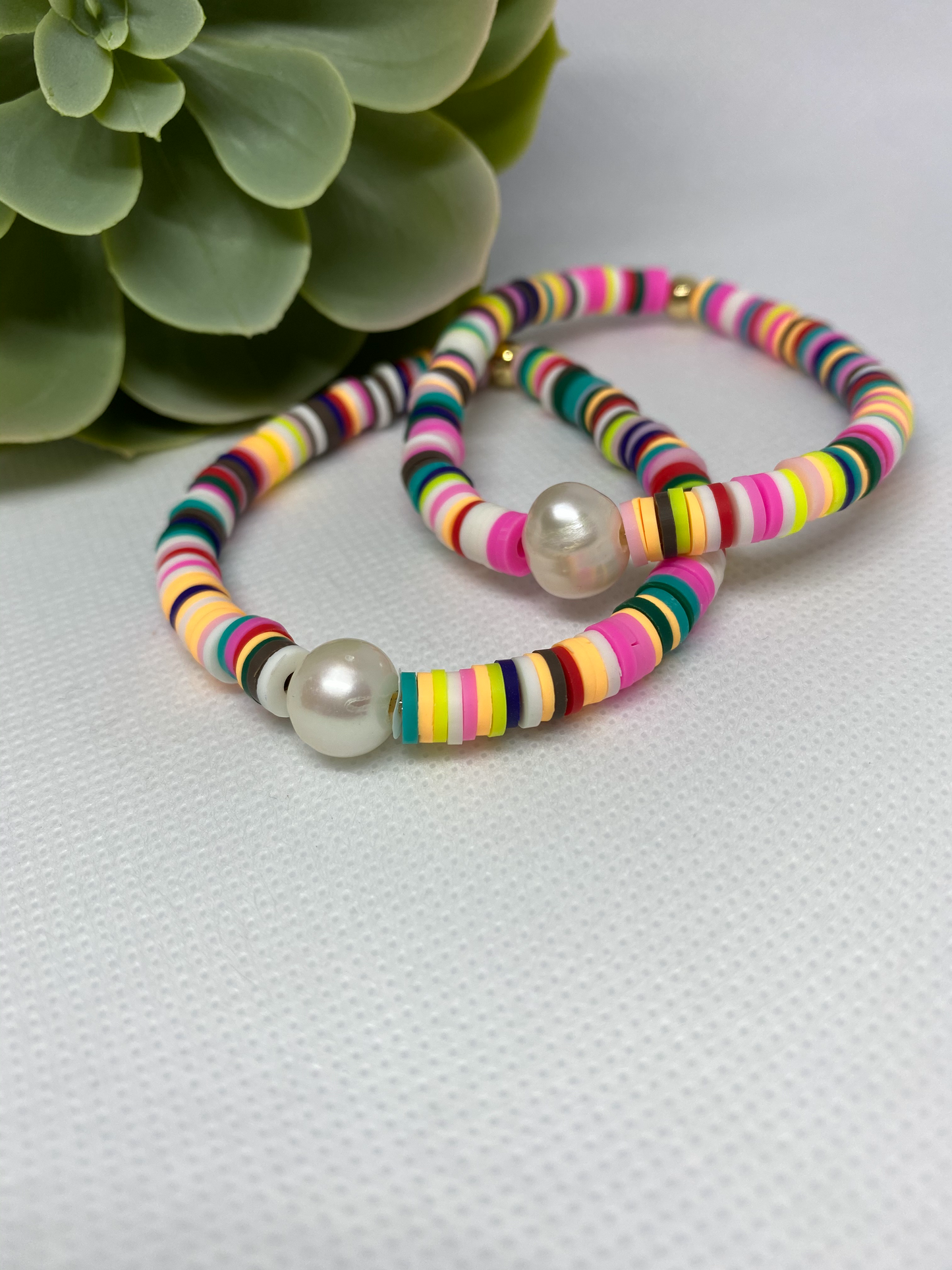 Rainbow and Pearl Bracelet