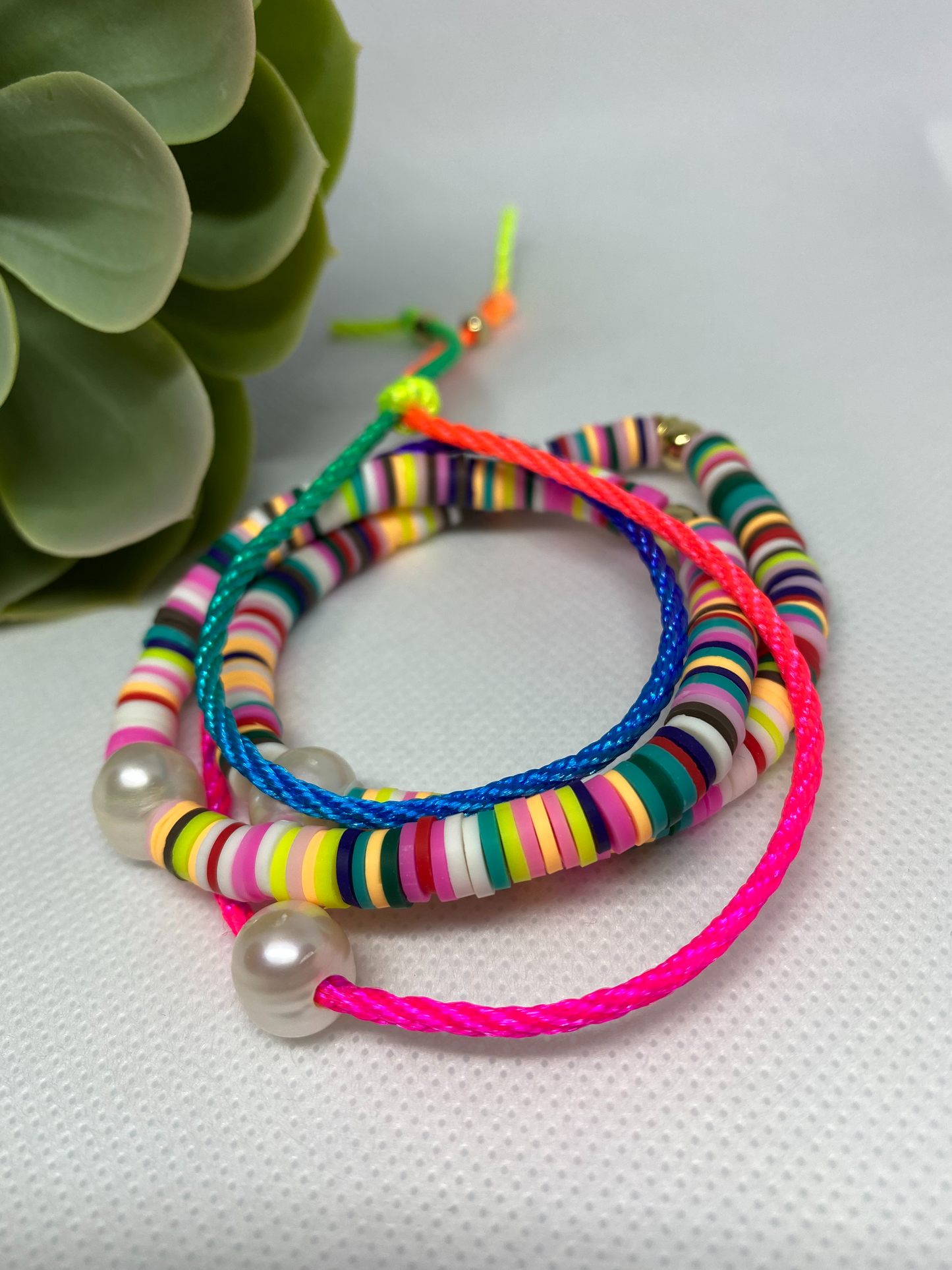 Rainbow and Pearl Bracelet
