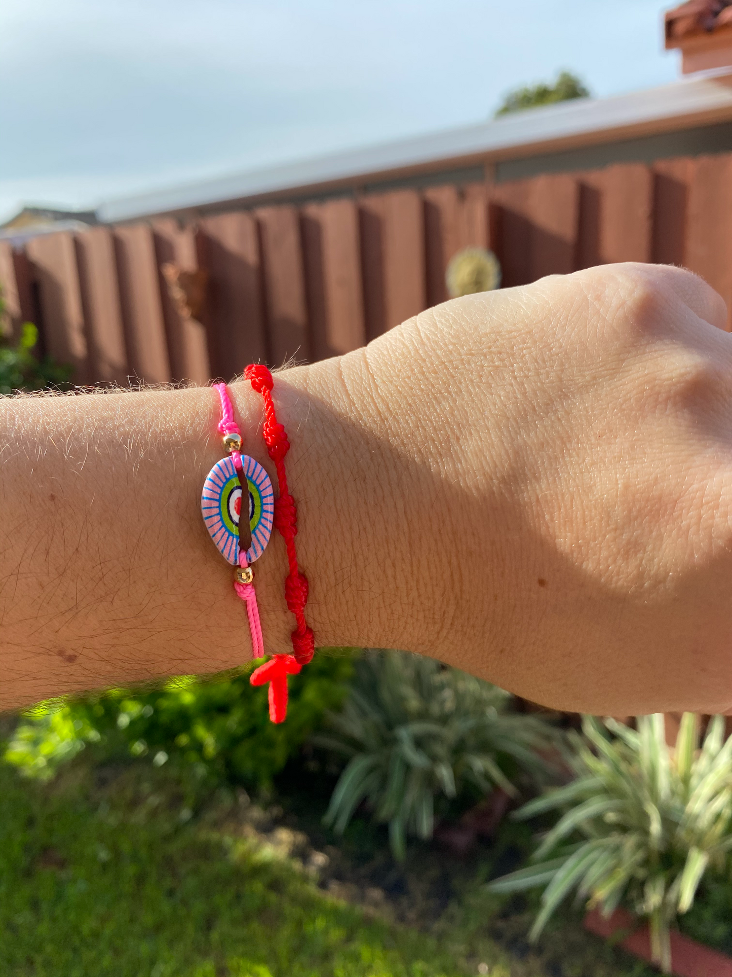 Cowrie Neon Evil Eye Bracelet