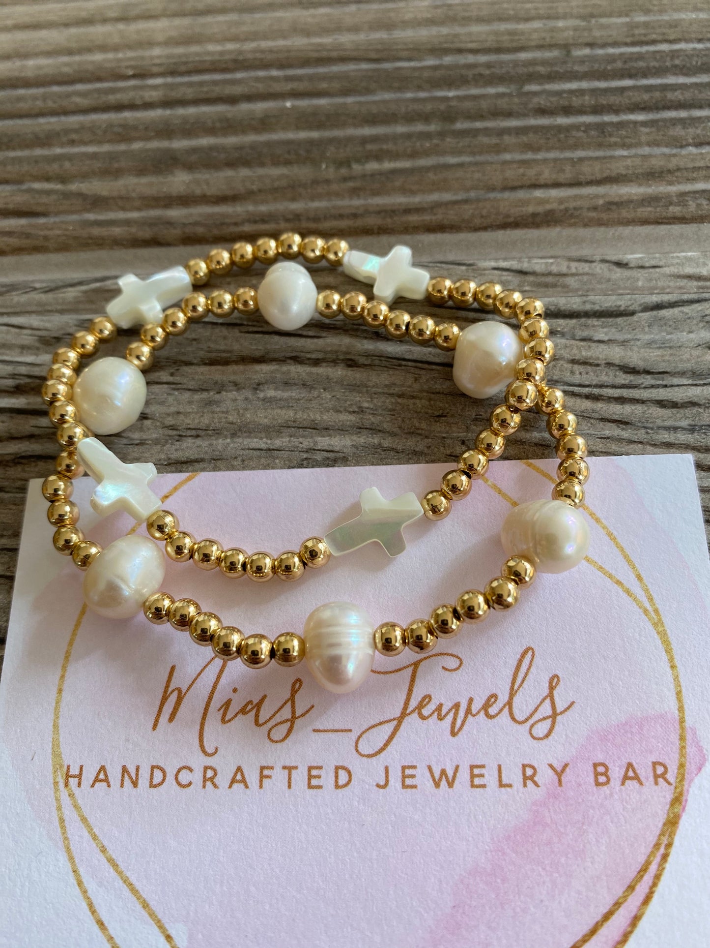 Fresh Water Pearl Cross Stack