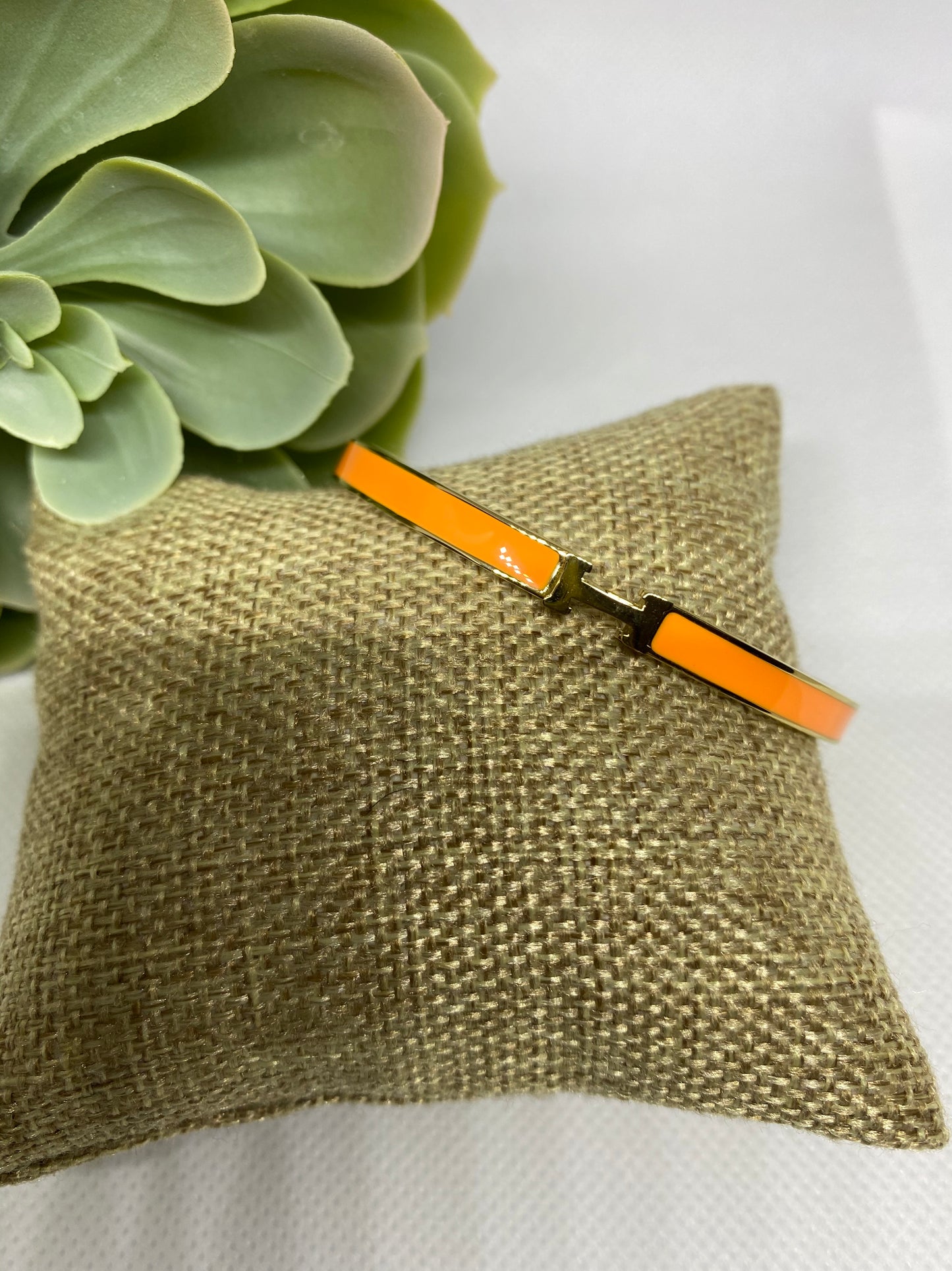 H Clasp Enamel Bangle
