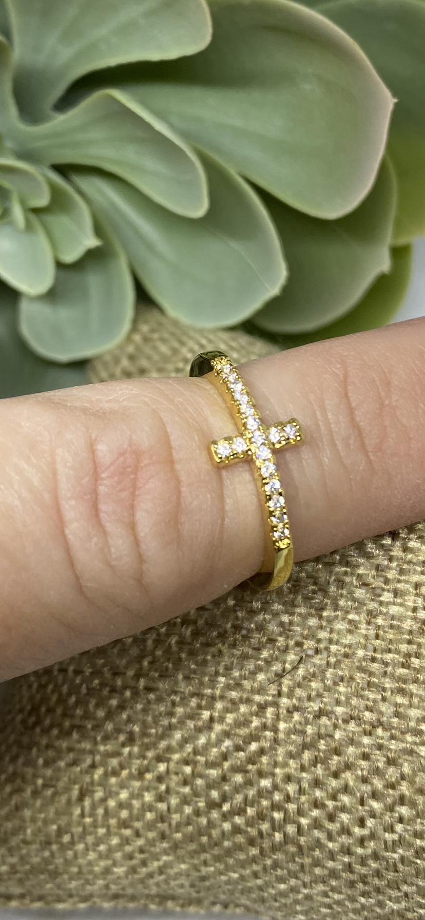 Cross Pavé Ring