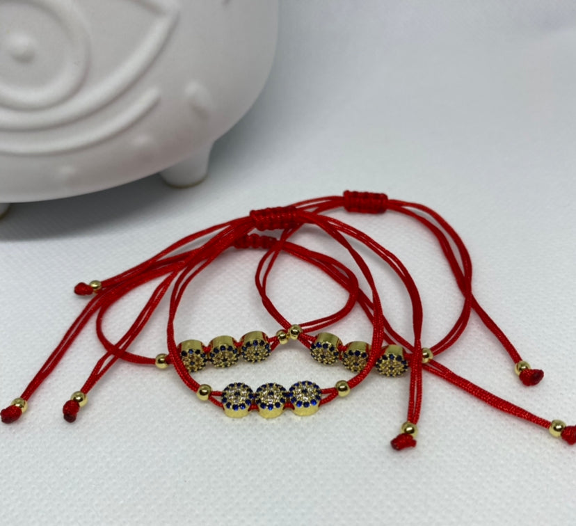 Three Evil Eye Red String