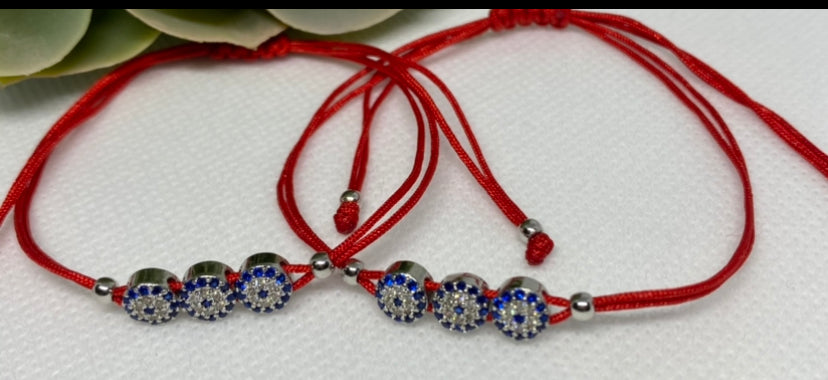 Three Evil Eye Red String