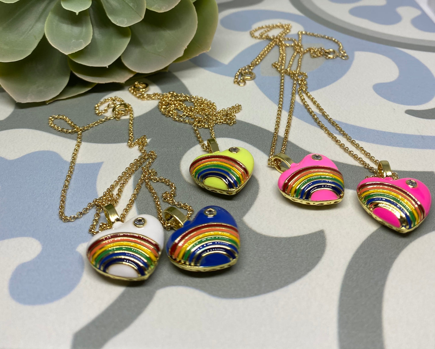 Enamel Heart Necklace