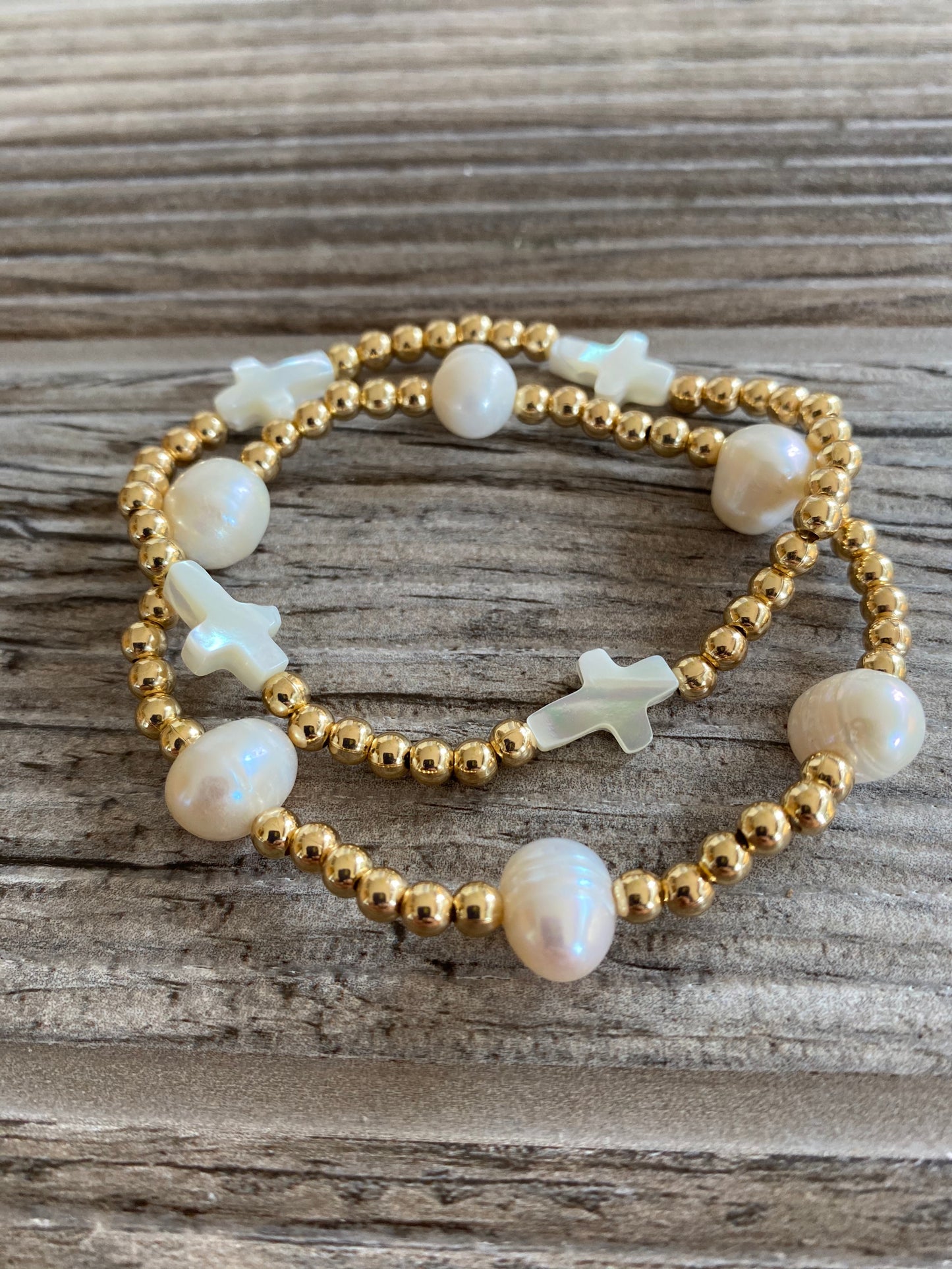 Fresh Water Pearl Cross Stack